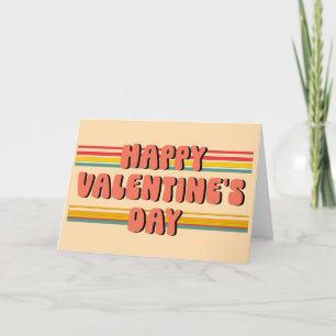 Cartes Pour Fêtes Annuelles Heureuse Sainte-Valentin Retro les années 70 bande