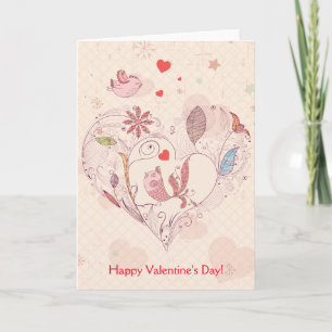 Cartes Pour Fêtes Annuelles Heureuse Sainte-Valentin Rose Fleurs Whimsical Ois