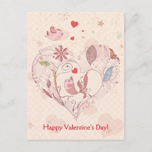 Cartes Pour Fêtes Annuelles Heureuse Sainte-Valentin Rose Fleurs Whimsical Ois