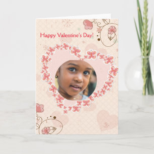 Cartes Pour Fêtes Annuelles Heureuse Sainte-Valentin Rose Floral Heart Photo