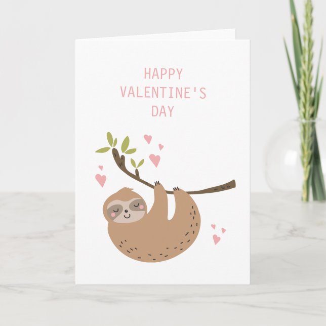Cartes Pour Fêtes Annuelles HEUREUSE SAINTE-VALENTIN | Sweet Heart Sloth (Devant)
