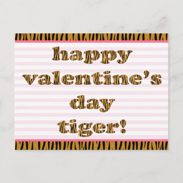 Cartes Pour Fêtes Annuelles Heureuse Sainte-Valentin Tiger ! Impression de ban (Devant)