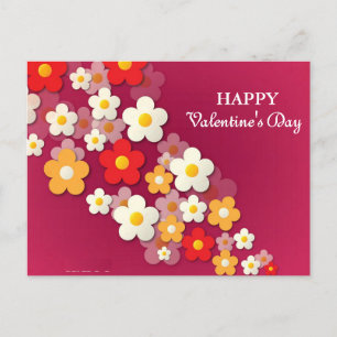 Cartes Pour Fêtes Annuelles Heureuse Sainte-Valentin   Valentine florale print