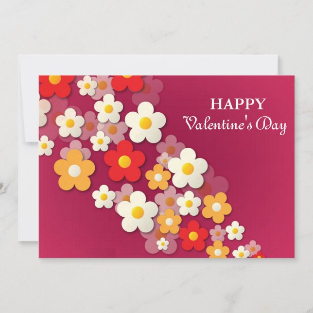 Cartes Pour Fêtes Annuelles Heureuse Sainte-Valentin | Valentine florale print (Devant)