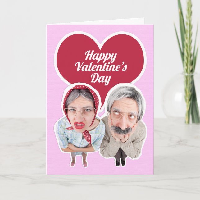 Cartes Pour Fêtes Annuelles Heureuse Sainte-Valentin Vieux-couple Humour (Devant)