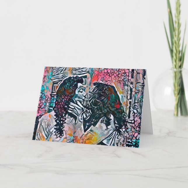 Cartes Pour Fêtes Annuelles Heureuse Sainte-Valentin | Vos Paroles Couple Kiss (Devant)