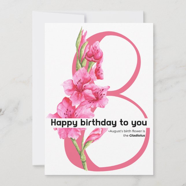 Cartes Pour Fêtes Annuelles heureux anniversaire pour vous : Fleur de naissanc (Devant)