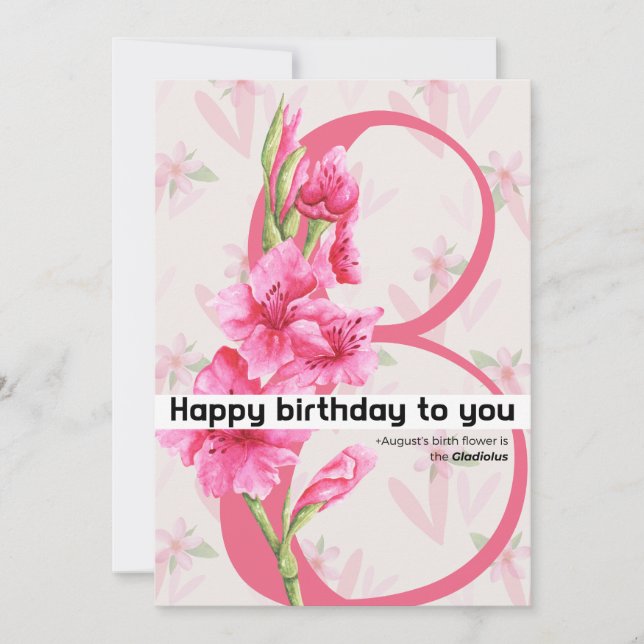 Cartes Pour Fêtes Annuelles heureux anniversaire pour vous : Fleur de naissanc (Devant)