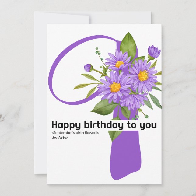 Cartes Pour Fêtes Annuelles heureux anniversaire pour vous : Septembre fleur d (Devant)