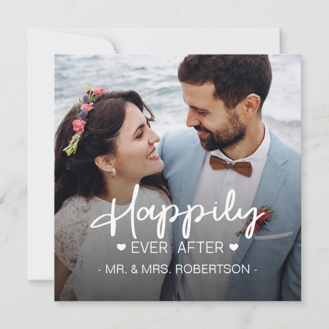 Cartes Pour Fêtes Annuelles Heureux après mariage photo personnalisée (Devant)