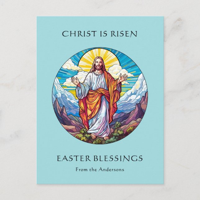 Cartes Pour Fêtes Annuelles Heureux Bénédictions de Pâques Religieux Catholiqu (Devant)