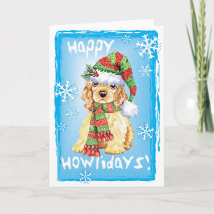 Cartes Pour Fêtes Annuelles Heureux Cocker Spaniel Howliday