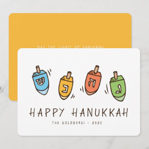 Cartes Pour Fêtes Annuelles Heureux Hanoukka Modern Dreidel