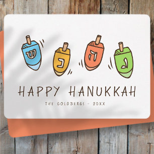 Cartes Pour Fêtes Annuelles Heureux Hanoukka Modern Dreidel