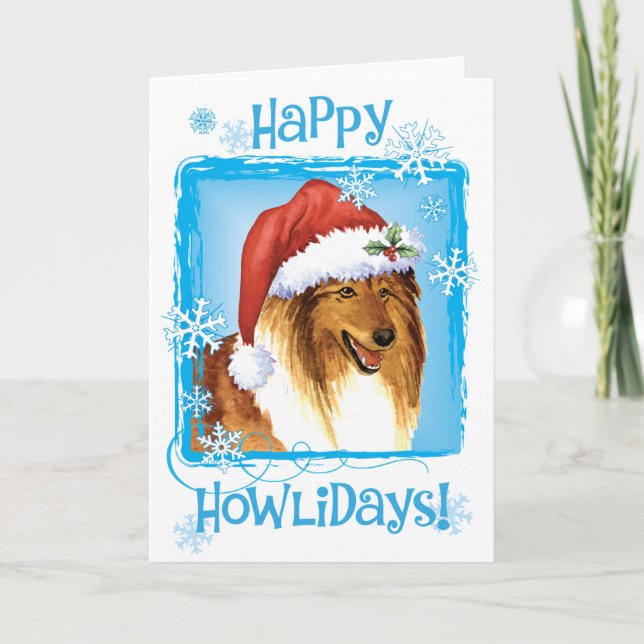 Cartes Pour Fêtes Annuelles Heureux Howliday Collie (Devant)