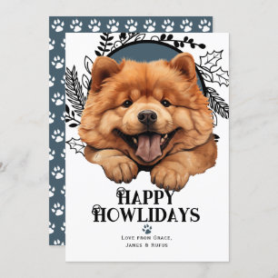 Cartes Pour Fêtes Annuelles Heureux Howlidays Chow Chow Chig