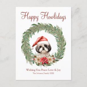 Cartes Pour Fêtes Annuelles Heureux Howlidays mignon Lhasa Apso Chig