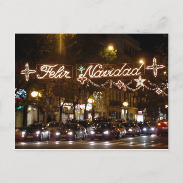Cartes Pour Fêtes Annuelles Heureux Noël. Rue Princesse, Madrid (Devant)