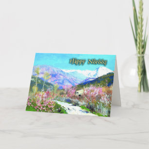 Cartes Pour Fêtes Annuelles Heureux Norooz. Art du Nouvel An perse