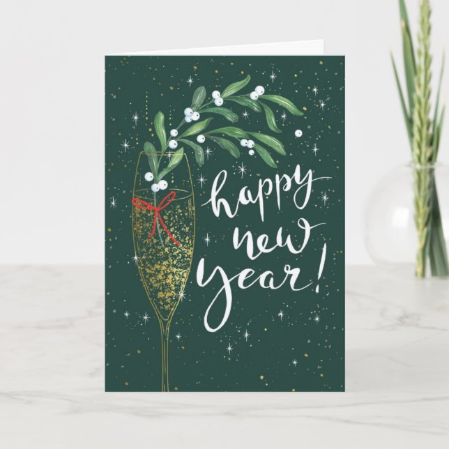 CARTES POUR FÊTES ANNUELLES HEUREUX NOUVEAU POUR LA FAMILLE ET LES AMIS (Devant)