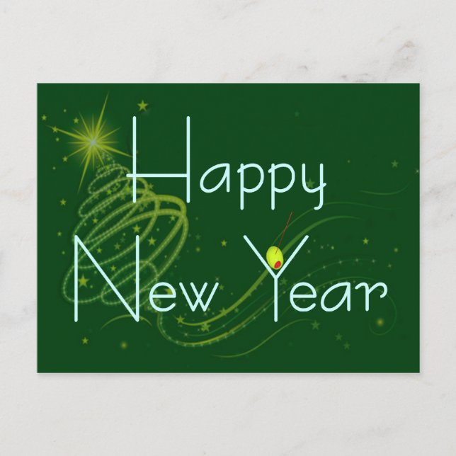 Cartes Pour Fêtes Annuelles HEUREUX OLIVE DE NOUVELLE ANNÉE par SHARON SHARPE (Devant)