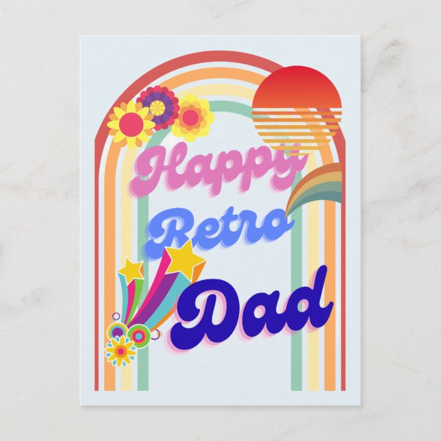 Cartes Pour Fêtes Annuelles Heureux papa rétro (Devant)