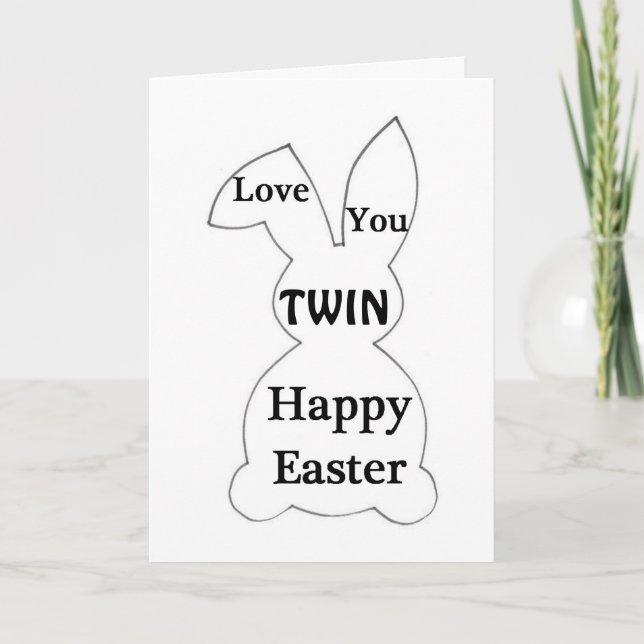CARTES POUR FÊTES ANNUELLES HEUREUX PÂQUES À MON TWIN ET HEUREUX PRINTEMPS (Devant)