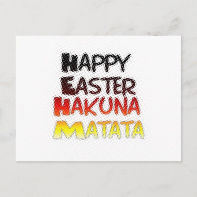 Cartes Pour Fêtes Annuelles Heureux Pâques Hakuna Matata Saison de Vacances (Devant)