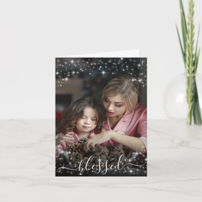 Cartes Pour Fêtes Annuelles Heureux. Photo pleine image avec étincelles festiv (Devant)