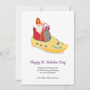 Cartes Pour Fêtes Annuelles Heureux St Nicholas Nicolas Klaas Klaus Salutation