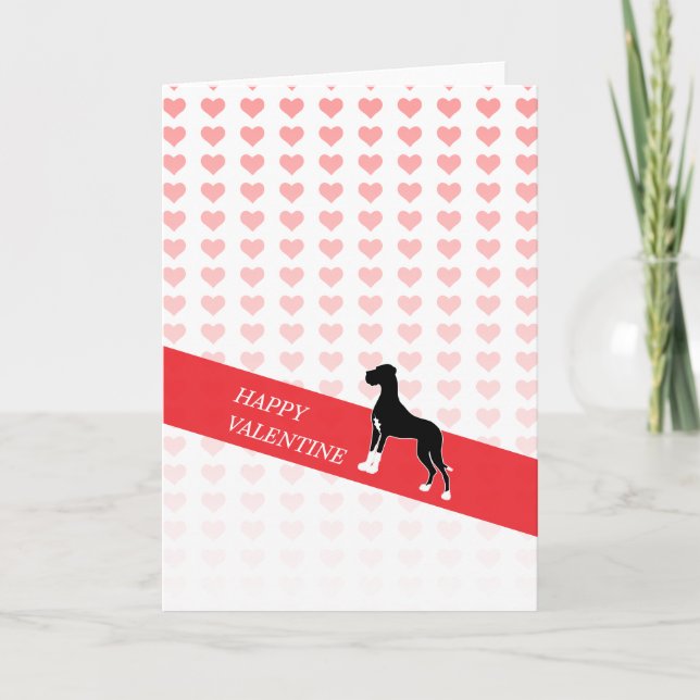 Cartes Pour Fêtes Annuelles Heureux Valentine Great Dane (Devant)
