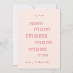 Cartes Pour Fêtes Annuelles Hey Maman, Parties scintillant des Coeurs Roses Bo