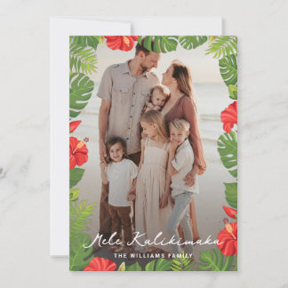 Cartes Pour Fêtes Annuelles Hibiscus rouge hawaïen Photo florale Mele Kalikima
