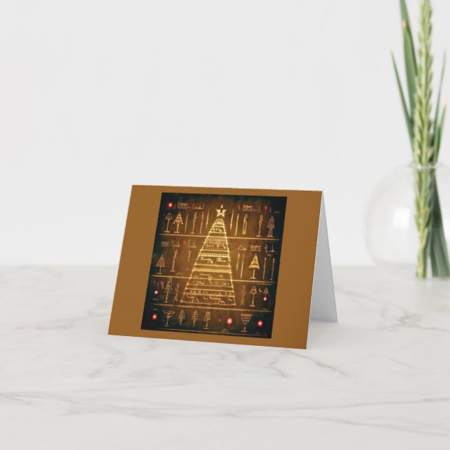 Cartes Pour Fêtes Annuelles Hiéroglyphes égyptiens de Noël 3 (Devant)