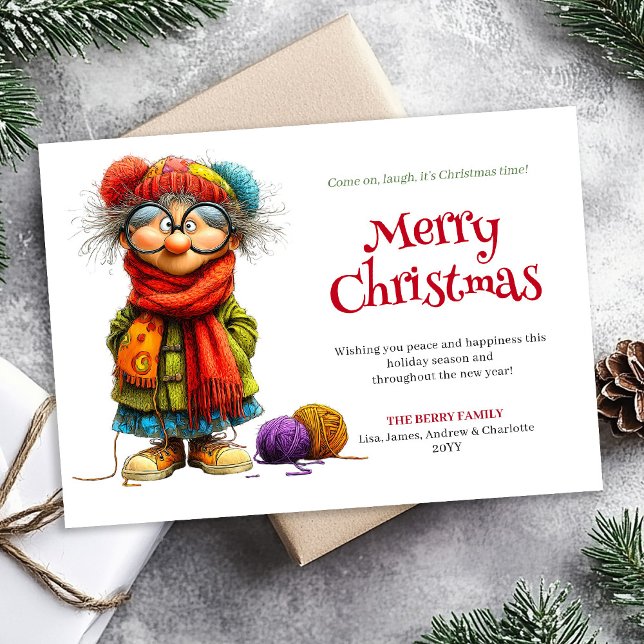 Cartes Pour Fêtes Annuelles Hilarious Woman Christmas Card Editable Design (Hilarious Woman Christmas Card Editable Design)