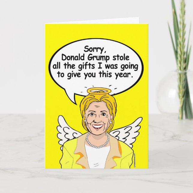 Cartes Pour Fêtes Annuelles Hillary Christmas Angel Card - Grump a volé tout (Devant)