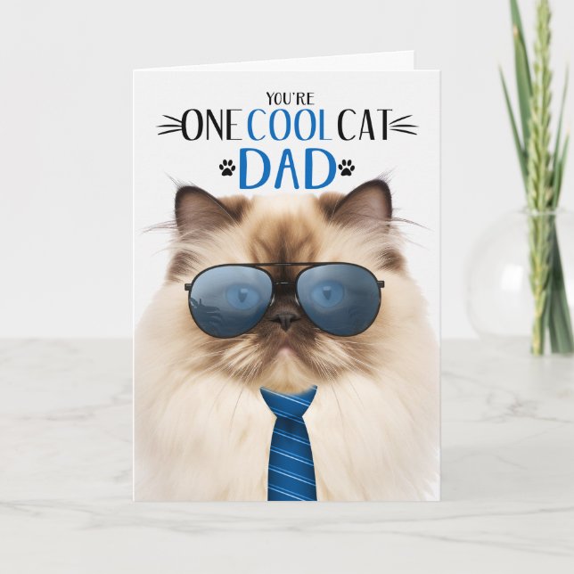 Cartes Pour Fêtes Annuelles Himalayan Chat Fête des pères un Cool Chat (Devant)
