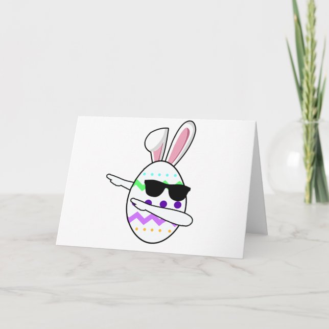 Cartes Pour Fêtes Annuelles Hip hop Danser Oeuf Bunny Pâques Enfants Adulte (Devant)