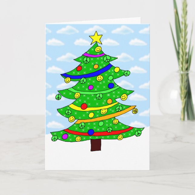 Cartes Pour Fêtes Annuelles Hippie's Happy Christmas Tree (Devant)
