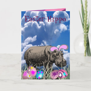 Cartes Pour Fêtes Annuelles Hippopotame de Pâques