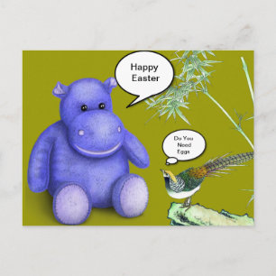 Cartes Pour Fêtes Annuelles Hippopotame pourpre de Pâques