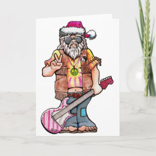 Cartes Pour Fêtes Annuelles Hippy Santa says "Cool Yule"