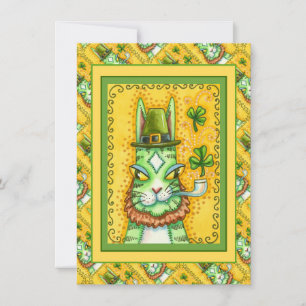 CARTES POUR FÊTES ANNUELLES HISS N'FITZ LEPRECHAUN ST. CHAT-PLAT AMUSANT DE PA