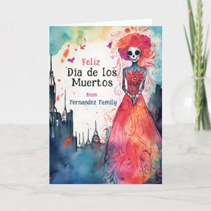 Cartes Pour Fêtes Annuelles Histoires d'aquarelle majestic : Dia de Muertos