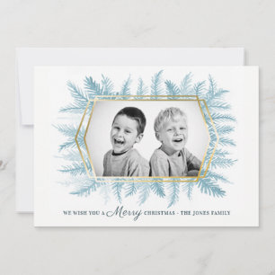 Cartes Pour Fêtes Annuelles Hiver à feuillage persistant feuillage aquarelle b