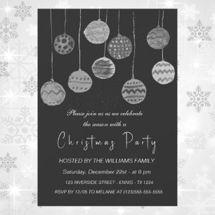 Cartes Pour Fêtes Annuelles Hiver Bauble Ornement Noël Fête Aquarelle