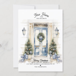 Cartes Pour Fêtes Annuelles Hiver Blanc Porte de Noël Nouveau foyer Déménageme