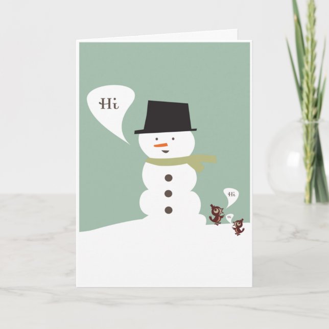 Cartes Pour Fêtes Annuelles Hiver bonjour (Devant)
