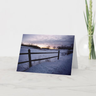 Cartes Pour Fêtes Annuelles Hiver clôture paysage neige Noël Noël