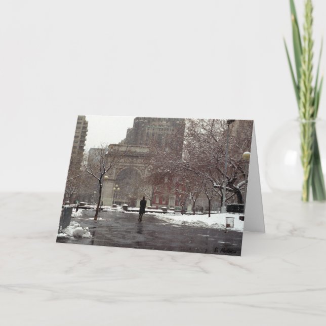 Cartes Pour Fêtes Annuelles Hiver dans le carré de Washington (Bonnes Fêtes) (Devant)